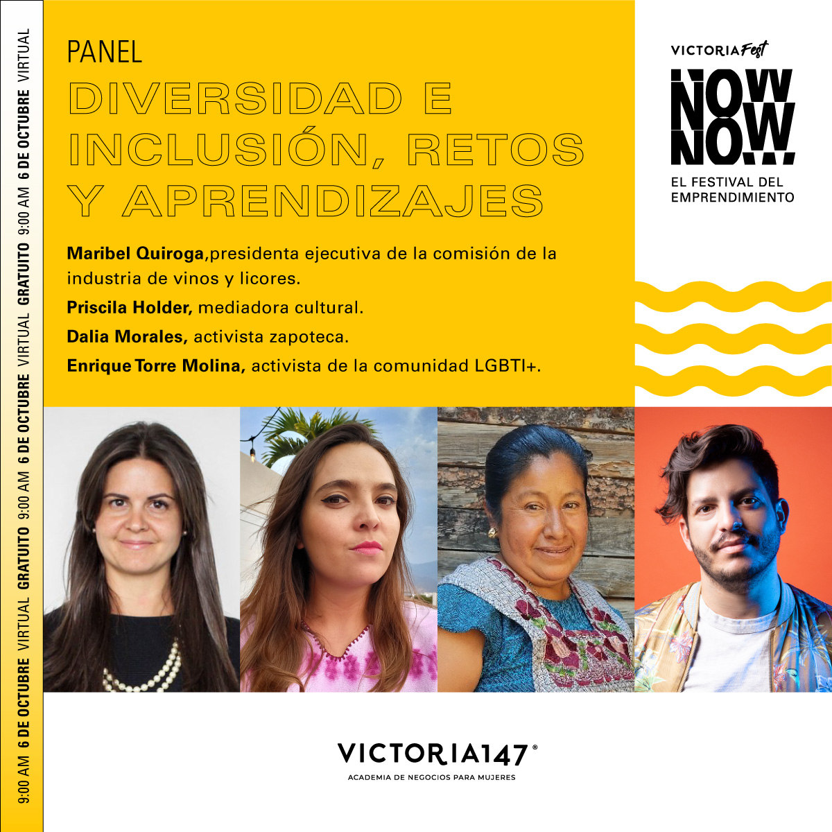 Victoria147org's tweet photo. ⚡Disfruta de “Panel de diversidad” con @maribelquirogaf @ETorreMolina @colmena_41 #Priscila Holder y #Dalia Morales en el #VictoriaFest2021⚡
Conéctate en: https://t.co/5spbwuUM9z
#TribuVictoria147 #VictoriaFestDigital #FestivaldelEmprendimiento #Emprendedoras #Negocios #Mujeres https://t.co/7fJt55j6Qg