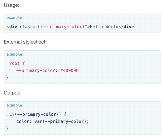 AtomicCSS's tweet image. 🎉 New update in Atomizer v3.11.0
#CSS variables are supported now
Variables can be referenced as class values. Note that values are not managed by Atomizer, and must be defined independently.
#AtomicCSS