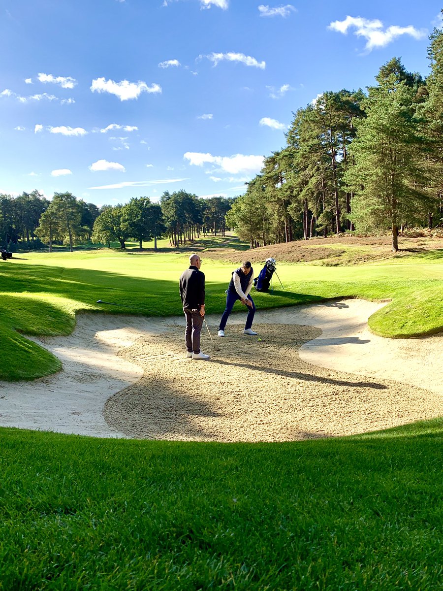 MikeHarrisGolf's tweet photo. Genuine game-changer day with @TaylorMadeTour &amp;  @NickDougherty5 at Wentworth.
So many transformational tips from Nick. The most technical of which was to check alignment/posture! New clubs were a dream. All on me to put it into play. Starting tomorrow on my annual golf tour... https://t.co/juUlES2EF4