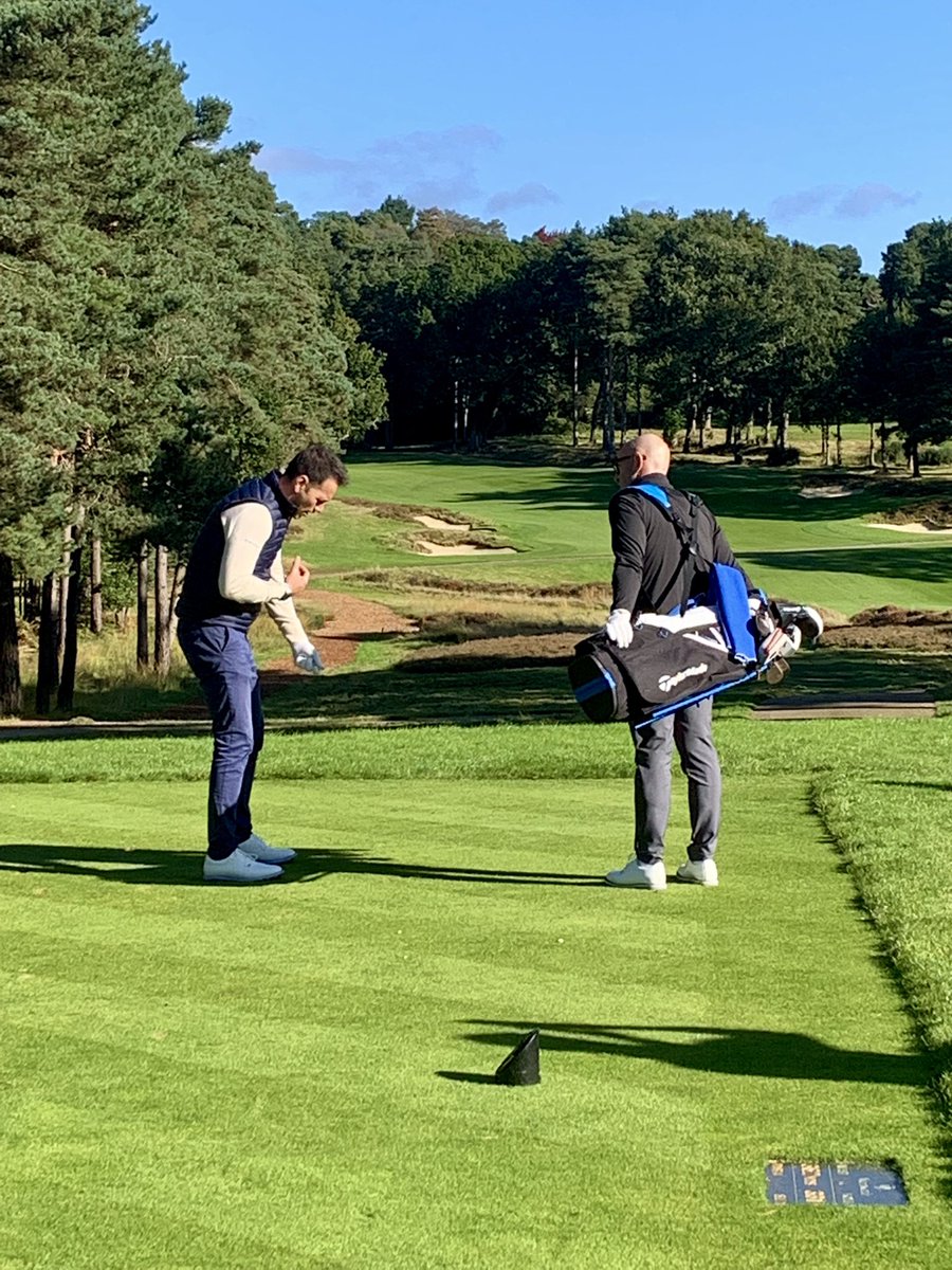 MikeHarrisGolf's tweet photo. Genuine game-changer day with @TaylorMadeTour &amp;  @NickDougherty5 at Wentworth.
So many transformational tips from Nick. The most technical of which was to check alignment/posture! New clubs were a dream. All on me to put it into play. Starting tomorrow on my annual golf tour... https://t.co/juUlES2EF4