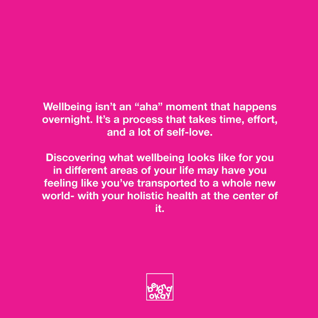 TexasTech's tweet photo. Wellbeing: A whole new world?

#BeyondOkay means that we’re looking past “I’m okay” to take a look at what wellbeing actually looks like for each of us.

Asking the right questions helps lead you to the right answers and resources to support you along the way! https://t.co/9e8YZLJphd