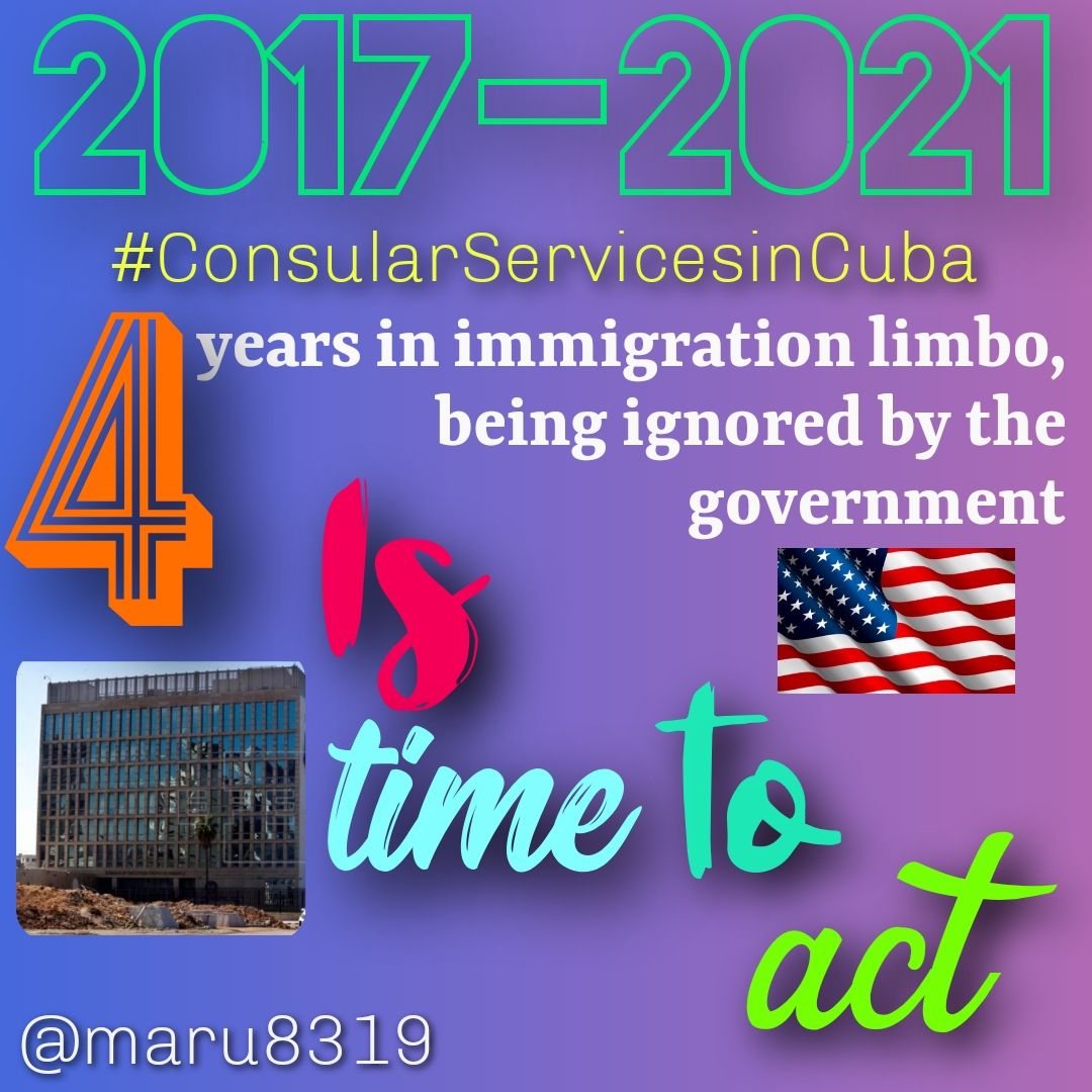 izquierdo_isis's tweet photo. #ConsularServicesInCuba is the voice of 100 000 families, Tears of children,parents,spouses and brothers who bet on #ConsularServicesInCuba in @USEmbCuba as the only option  #FamiliesBelongTogether 
#ContinuenCFRP 
@POTUS @StateDept @WHAAsstSecty @Cartajuanero @SecBlinken https://t.co/RcAG6ZaPCL