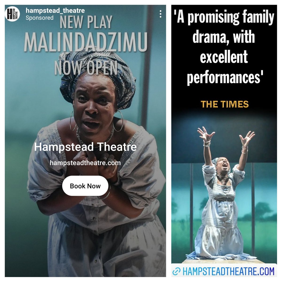 Malindadzumu at Hampstead Theatre. We run until October 30th I play Faith a Zimbabwean Woman who returns home with her daughter Hope.