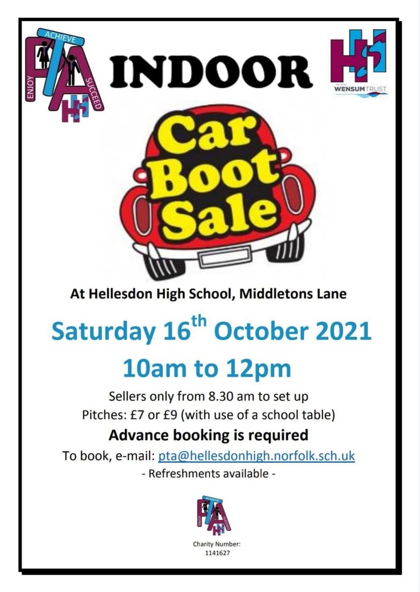 PTAHHS's tweet photo. #carboot #market come join us 16th October 2021 https://t.co/CbcNlNNdWX