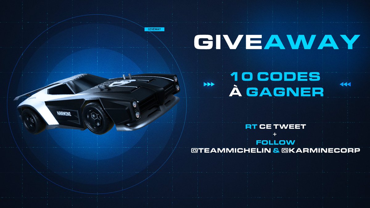 KarmineCorp's tweet image. À l'occasion de la sortie de nos decals Rocket League, @TeamMichelin vous offre 10 codes à gagner ! ⚽️🏎️

Pour participer :

✅ RT ce tweet
✅ Follow @TeamMichelin &amp;amp; @KarmineCorp 

🍀 TAS le 08/10, bonne chance à tous ! #KCORP
