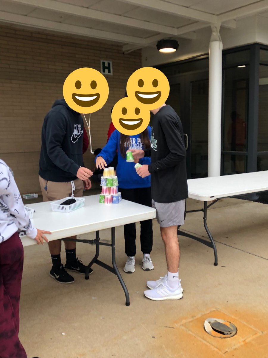 MrsMarlette's tweet photo. English 12 Blended students closed out our reading of Beowulf with some Beowulf Olympics. Events included building Beowulf’s tower, heroic cycle trivia, and piecing together a puzzle while wearing a blindfold-teammates gave the directions. We had a great time! https://t.co/lF2rI8bw7j
