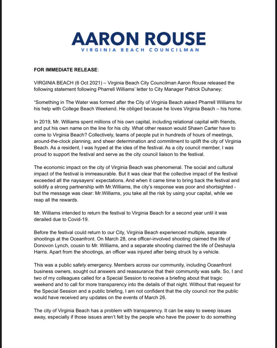 AaronRouseVA's tweet photo. SOMETHING IN THE WATER STATEMENT. https://t.co/NwEeJ9qXpR