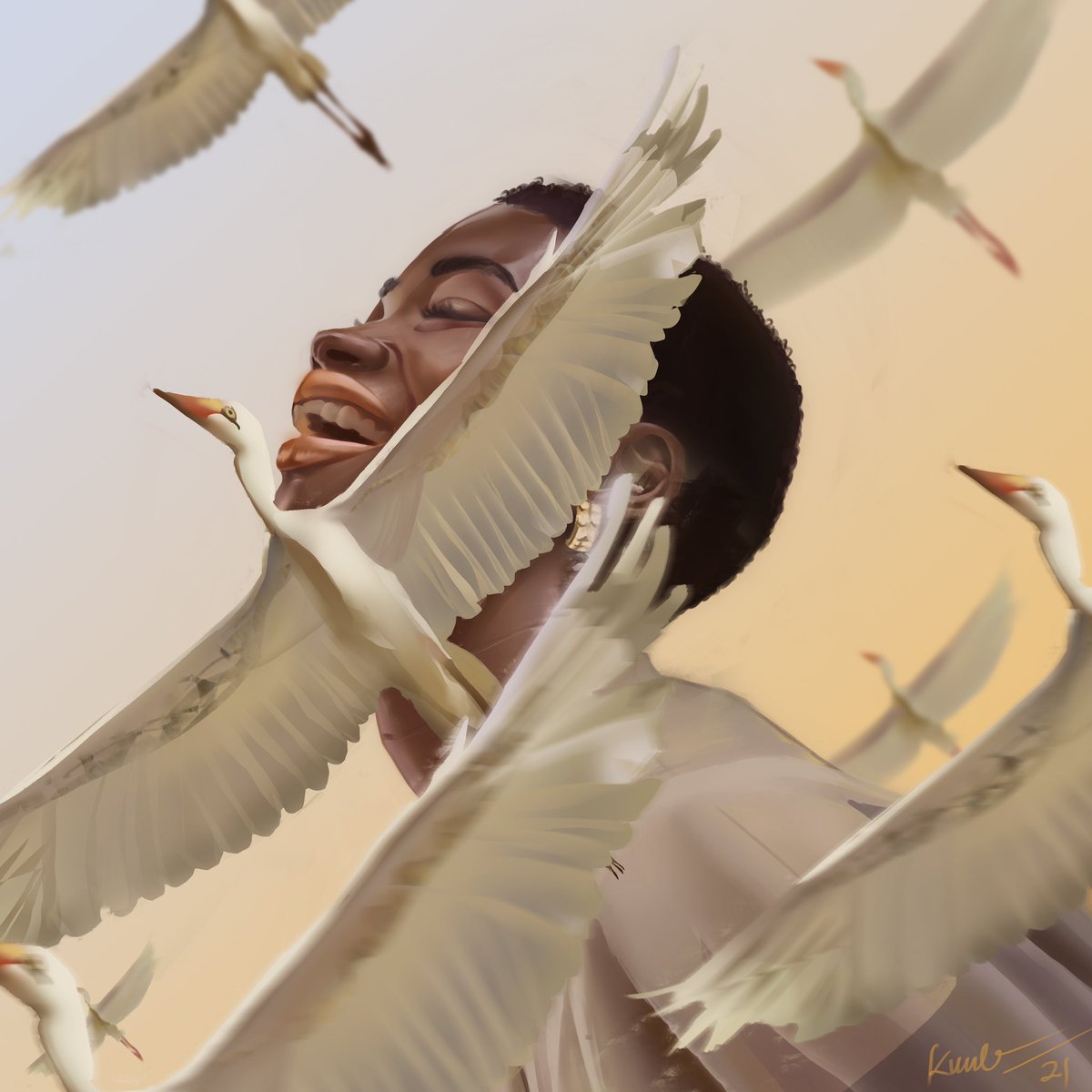 kunle_paints's tweet photo. Here’s my last painting. Was going for JOY. Does that come through? https://t.co/GQEbqtSKHp