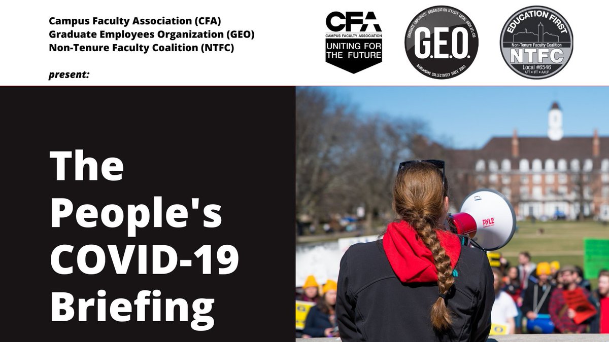 campusfac's tweet photo. In case you missed it, a recording of the People's COVID-19 Briefing is available on our website: https://t.co/R627u0IQjf https://t.co/KrhmpztTod