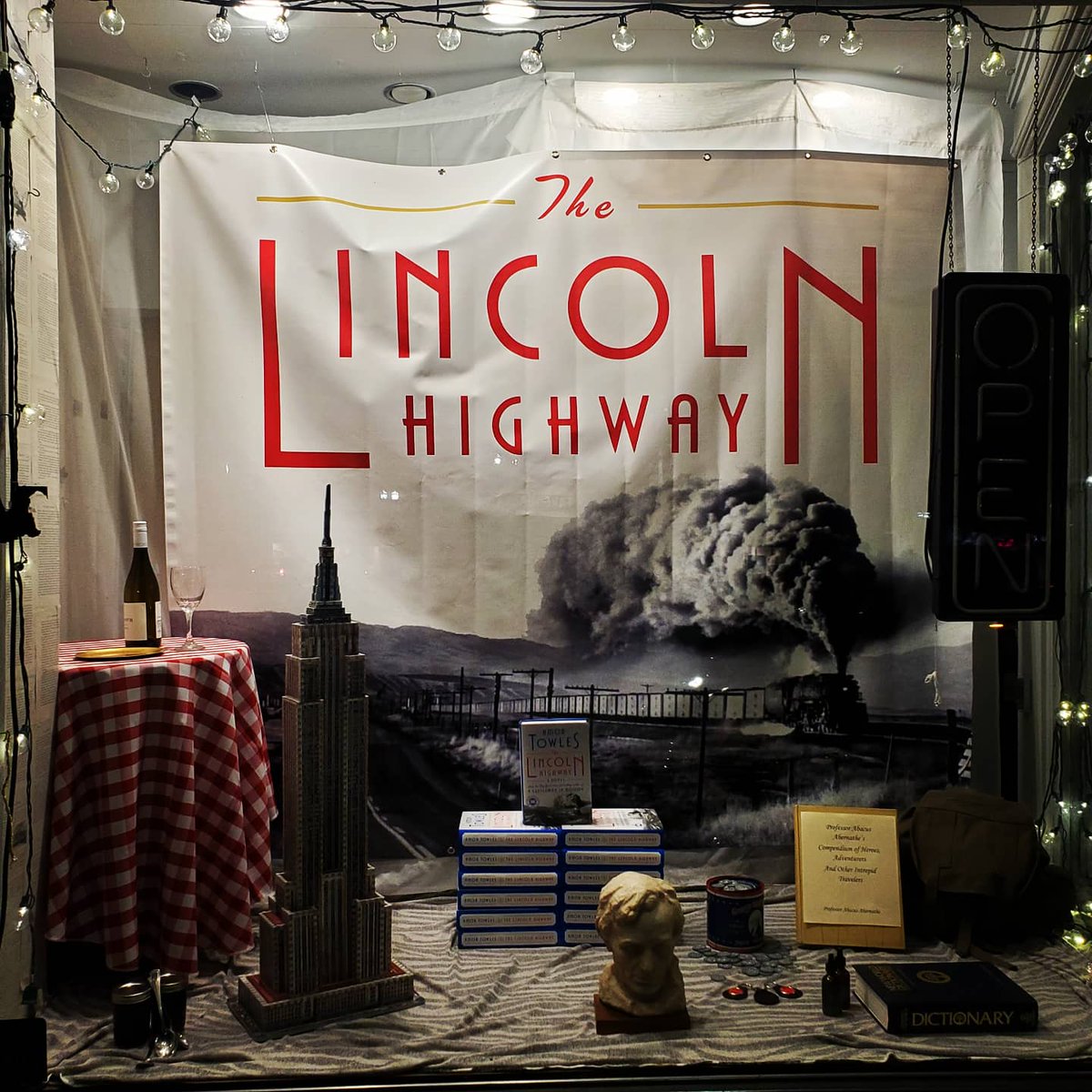 SanMarcoBooks's tweet photo. Excitement is building for The Lincoln Highway and our swag: the Studebaker keychain! We worked with @studebakermus for the 11.13.21 Conversation with @amortowles. Here's a picture of the evolving window. https://t.co/yt8Vg0hxXa #newbook #lincolnhighway #shopsnow #shopsnow https://t.co/hMGrakeifl