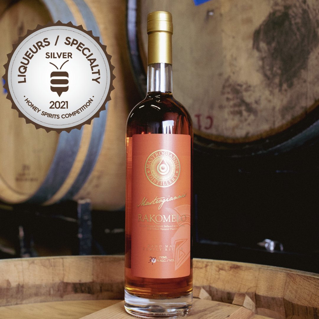 GreekDistillery's tweet photo. We are super excited to announce our Rakomelo received a Silver in the 2021 Honey Spirits Competition (aka the Honey Experts). 🍯

Distilled from grapes, layered with WA wildflower honey, ceylon cinnamon and cloves! 🥃

#Rakomelo #MadeWithMeraki #HoneySpiritsCompetition https://t.co/Ov20jwAuGW