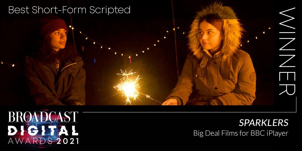 BroadcastDigi's tweet photo. The winner for Best Short Form Scripted is – Sparklers, @BigDealFilms for @bbciplayer #BroadcastDigi https://t.co/ejK6Qr3f2u