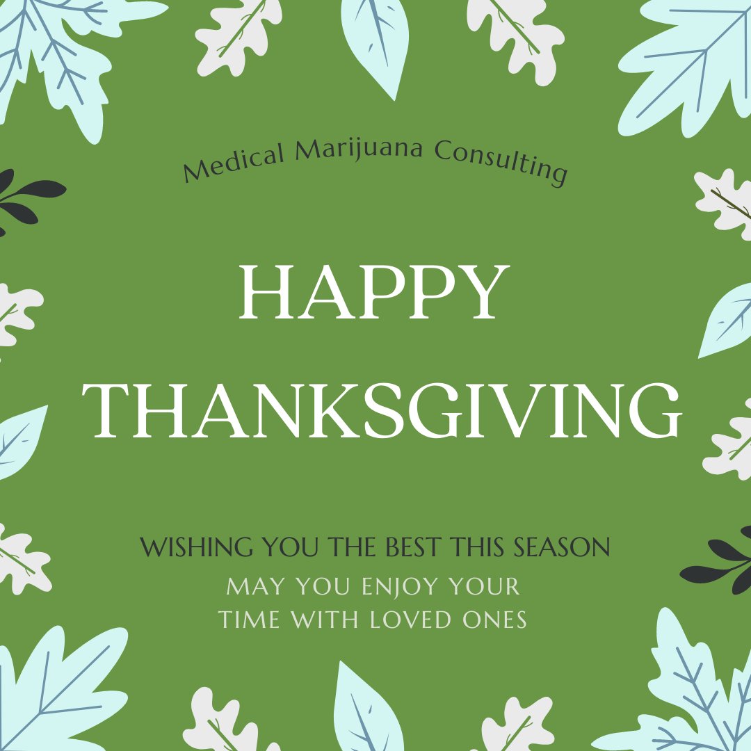 Due to the holiday, our clinic will be closed for Thanksgiving on Monday, October 11th reopening on Tuesday 12th, ready for business as usual. Give our team a call this week to assist with anything you need before the holiday. 
#MedicalCannabis