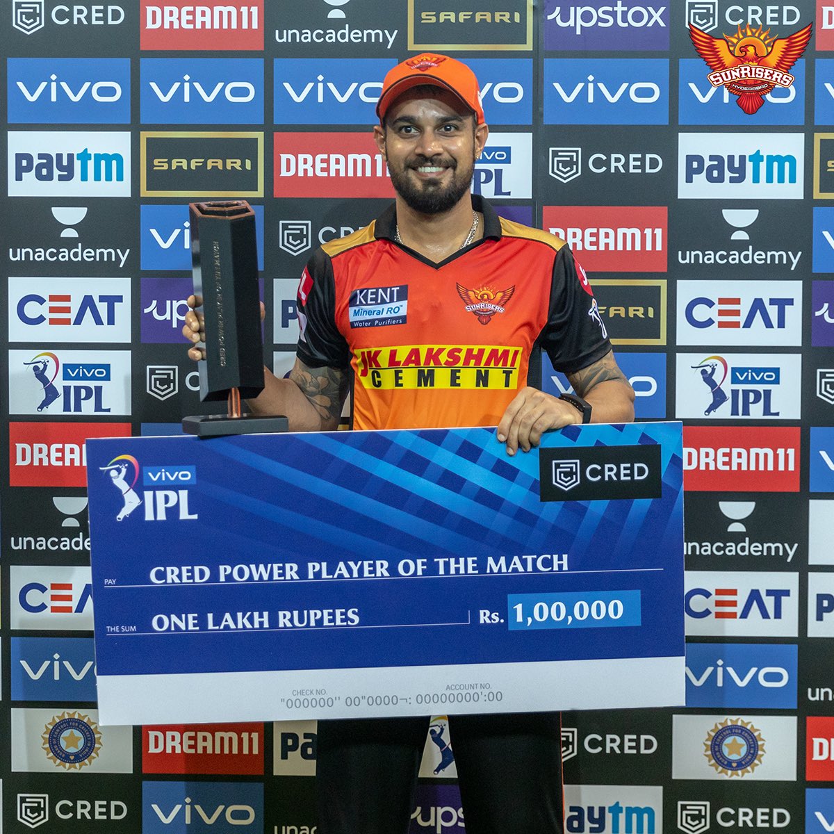 SunRisers's tweet photo. A flying start tonight for Sid Kaul 💪

#RCBvSRH #OrangeArmy #OrangeOrNothing #IPL2021 https://t.co/f4M7cfL09W