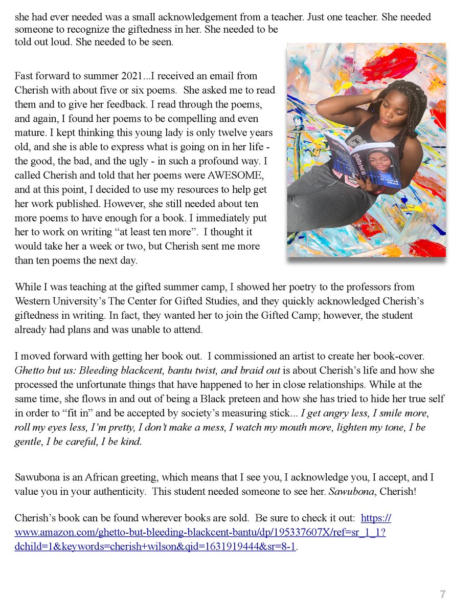 JCPSDEP1's tweet photo. With the help of @WestportMS teacher Dr. Kimberly Johnson, @JCPSKY graduate Cherish Wilson published a poetry book this past summer that is now available on https://t.co/mIOLb8yY9E. Learn more about Cherish in this month's Envision Equity. @MuckerJohnson https://t.co/KtYaewO1zx https://t.co/SFtKpQbPeS