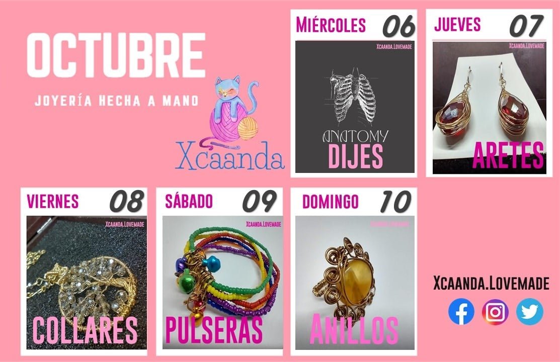 Esta semana por fin podremos compartirte un poco del trabajo en el que hemos estado trabajando. Crochet, bordado, macramé y otras técnicas concentradas en una pieza de joyería 
18:00 horas en nuestra cuenta de IG

#Xcaanda #joyeria #hechoamano #hechoenmexico #hechoconelcorazon