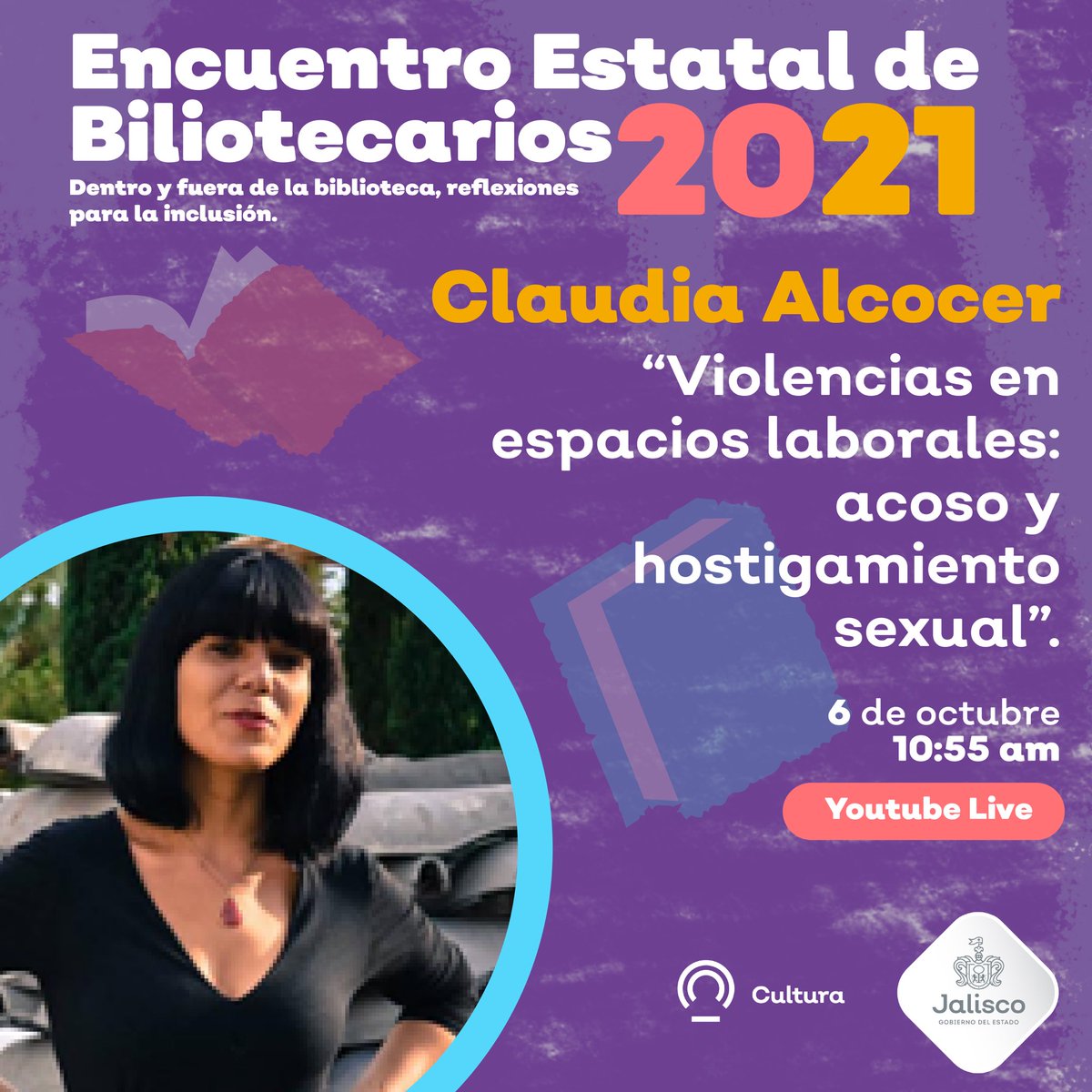 RuthLoher's tweet photo. 📚 Hoy da inicio el Encuentro Estatal de Bibliotecarias (os) 2021 y contamos con la participación de 5 ponentes maravillosos. https://t.co/UUwhfrA85W