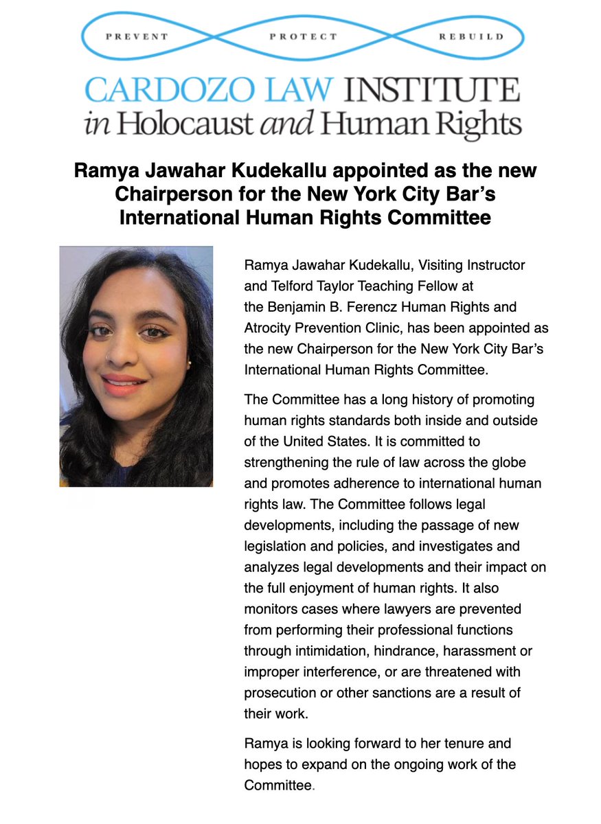 Really excited about this!! <a href="/NYCBarAssn/">New York City Bar</a> <a href="/CardozoLaw/">Cardozo School of Law</a> 
#HumanRights #ComeThrough