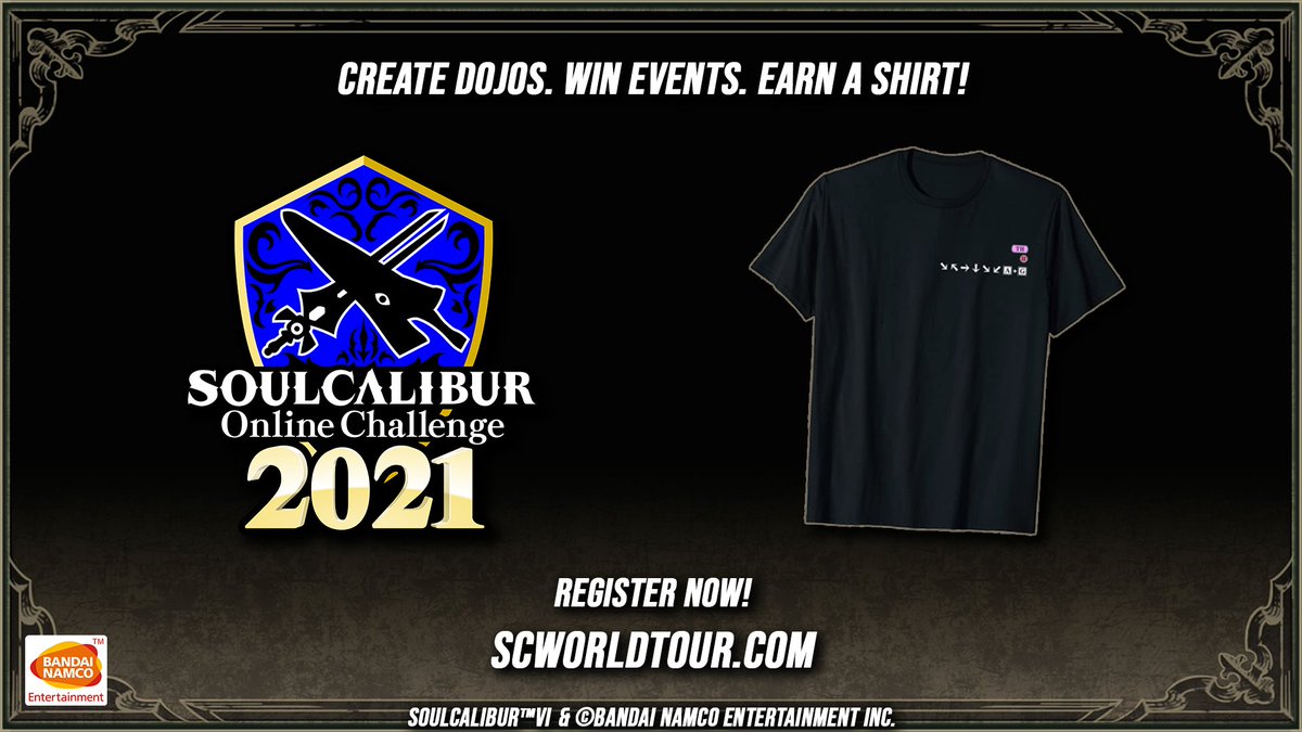 BNEesports's tweet photo. The #SCOC2021 Dojo shirt for the month of October is here!
Top events and players 1st on the leaderboard for each region every month earn a shirt! Winners announced at the end of each month.
Register today at https://t.co/qHrO4U14NR! https://t.co/N9FQ4ma5nF