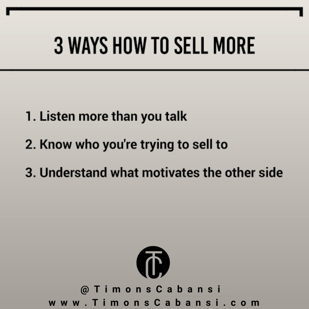 TimonsCabansi's tweet photo. 3 WAYS HOW TO SELL MORE. π€
#interestingfacts #factsdaily #timonscabansi #didyouknowfacts #amazingfacts #funfacts #motivation #didyouknow #knowledge #dailyfacts #knowledgeispower #education #love #selling https://t.co/wVStH4WO6B