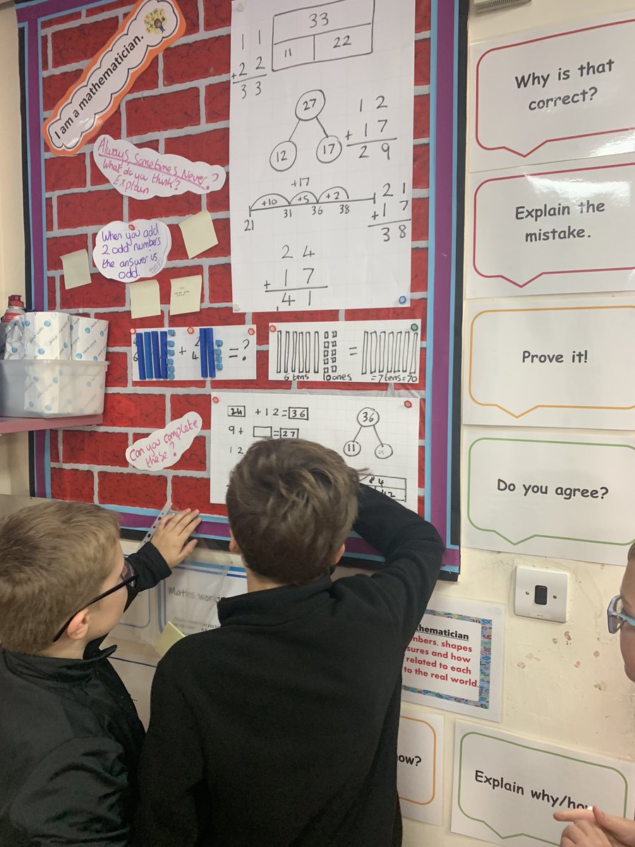 <a href="/Y4MelthamMoor/">Year 4 Meltham Moor</a> are loving interacting with the challenges on our working walls. #MMEnglish   #MMmaths