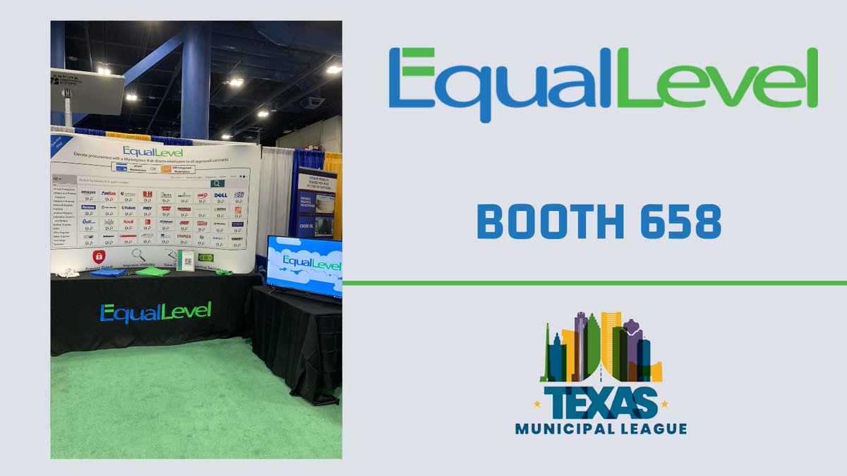 EqualLevel's tweet image. Stop by Booth 658 at the @TML_Texas Conference to learn about our eProcurement solutions! #TMLAC2021