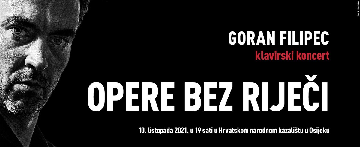 📯Klavirski koncert Gorana Filipeca u osječkom HNK 🎼🎹
Hrvatsko narodno kazalište u Osijeku
10. listopada 2021.g.
19:00 sati
OPERE BEZ RIJEČI #concert #art #music #opera #aukos #osijek #HNK