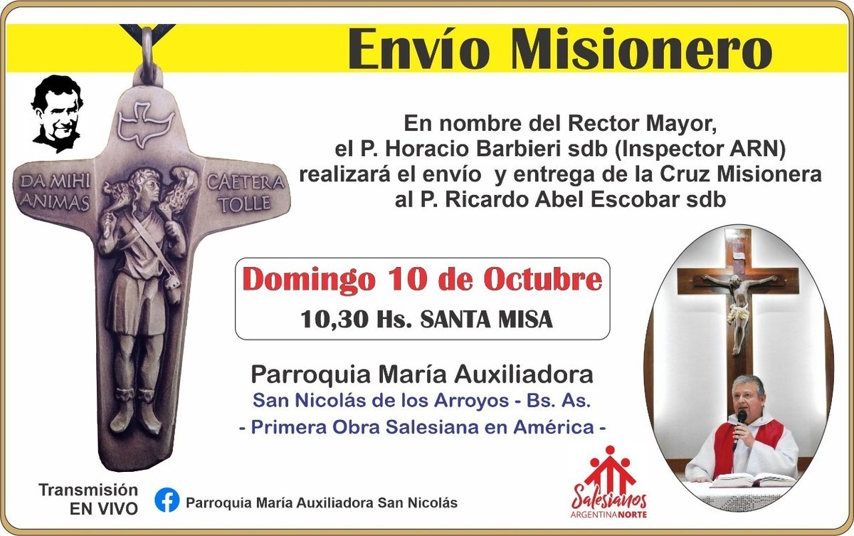 donbosconorte's tweet photo. 🤗 P.  Richard Escobar, siempre listo👣
 
🤲🏽 El 10 de octubre a las 10.30 recibirá su cruz misionera; será despedido por toda la comunidad inspectorial y enviado a la Prelatura de Mixes, México.

📱La misa se transmitirá en vivo por Facebook. 
¡Nos unimos en oración! https://t.co/wIo0tBJJaB