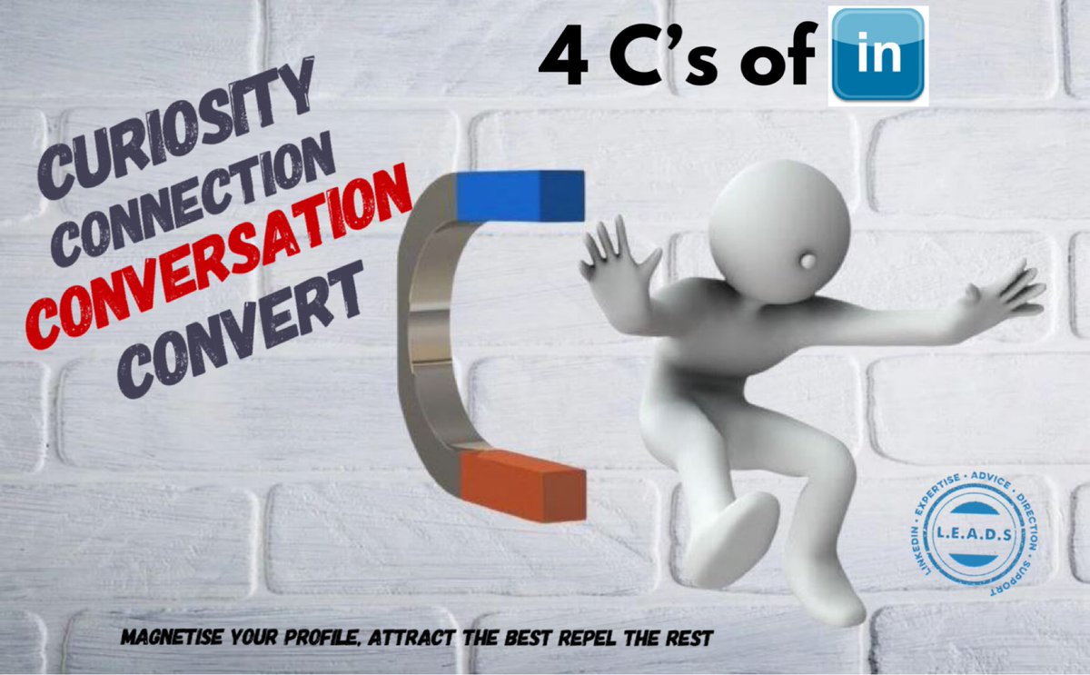 #LinkedIn has 4 components for success.
Create Curiosity to spark a connection who becomes a connection that you can have a Conversation with who then becomes a raving Convert of what you do.
Simple, get being curious ➡️ bit.ly/Angus-LinkedIn…