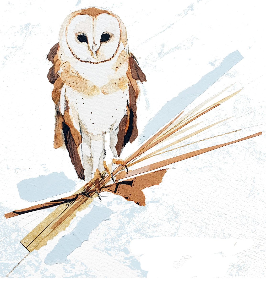 Evening #HandmadeHour 
The beautiful Barn owl, collage mixed media, part of my Winter Wildlife collection 
<a href="/Natures_Voice/">RSPB</a> <a href="/ChrisGPackham/">Chris Packham</a>