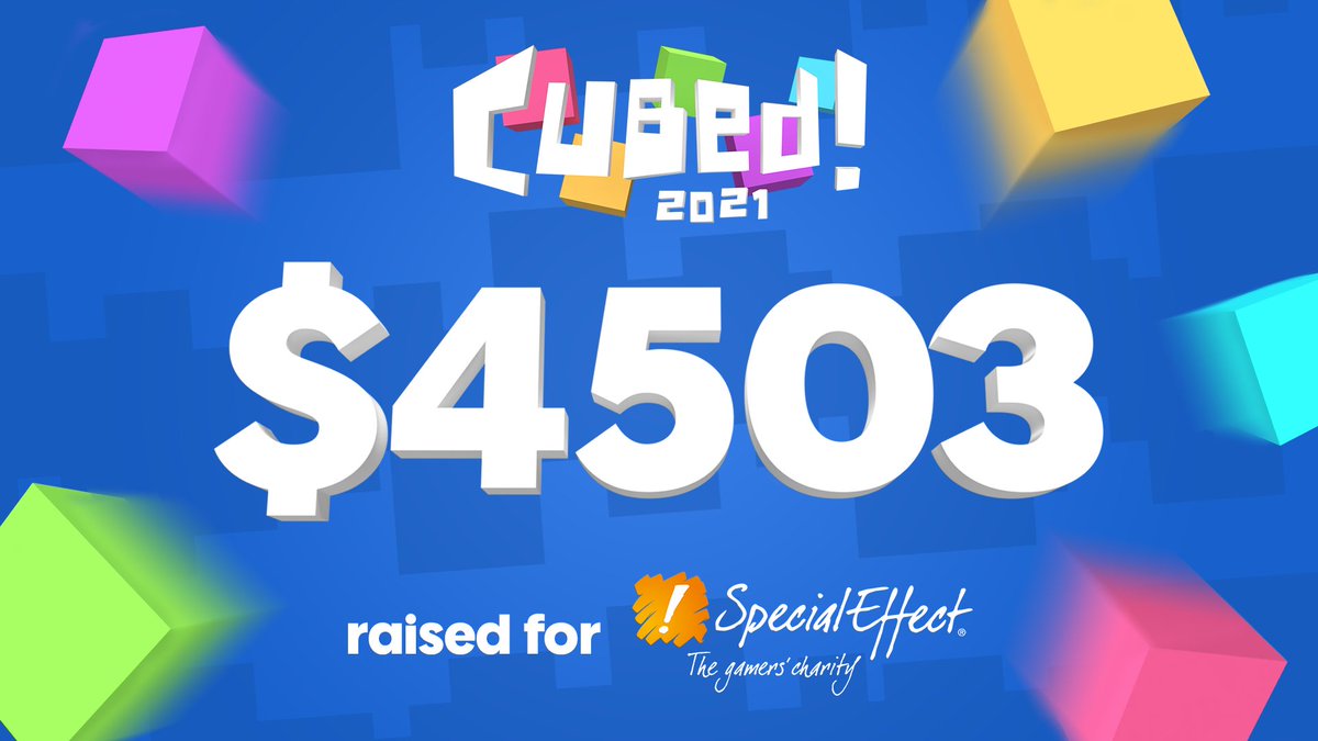 CubedCon's tweet photo. Last year, we set a donation record at $2060. This year at #Cubed2021, you absolutely SMASHED IT! 💥

Together, we have raised $4503 for @SpecialEffect! 🎉

A massive THANK YOU ❤ to everyone who donated! Your contributions are going to a fantastic charity who do incredible work. https://t.co/6OA0vzjsJG