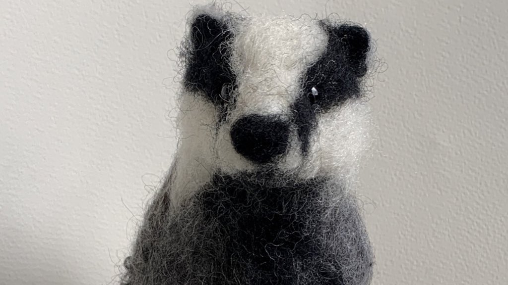 Needle felted badgers for #NationalBadgerDay