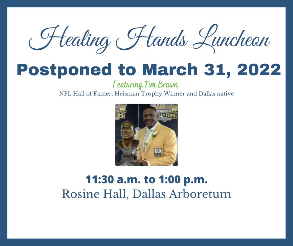 Due to the uptick of Covid-19, the inaugural Healing Hands Luncheon has been postponed to next year. See details below for more information.