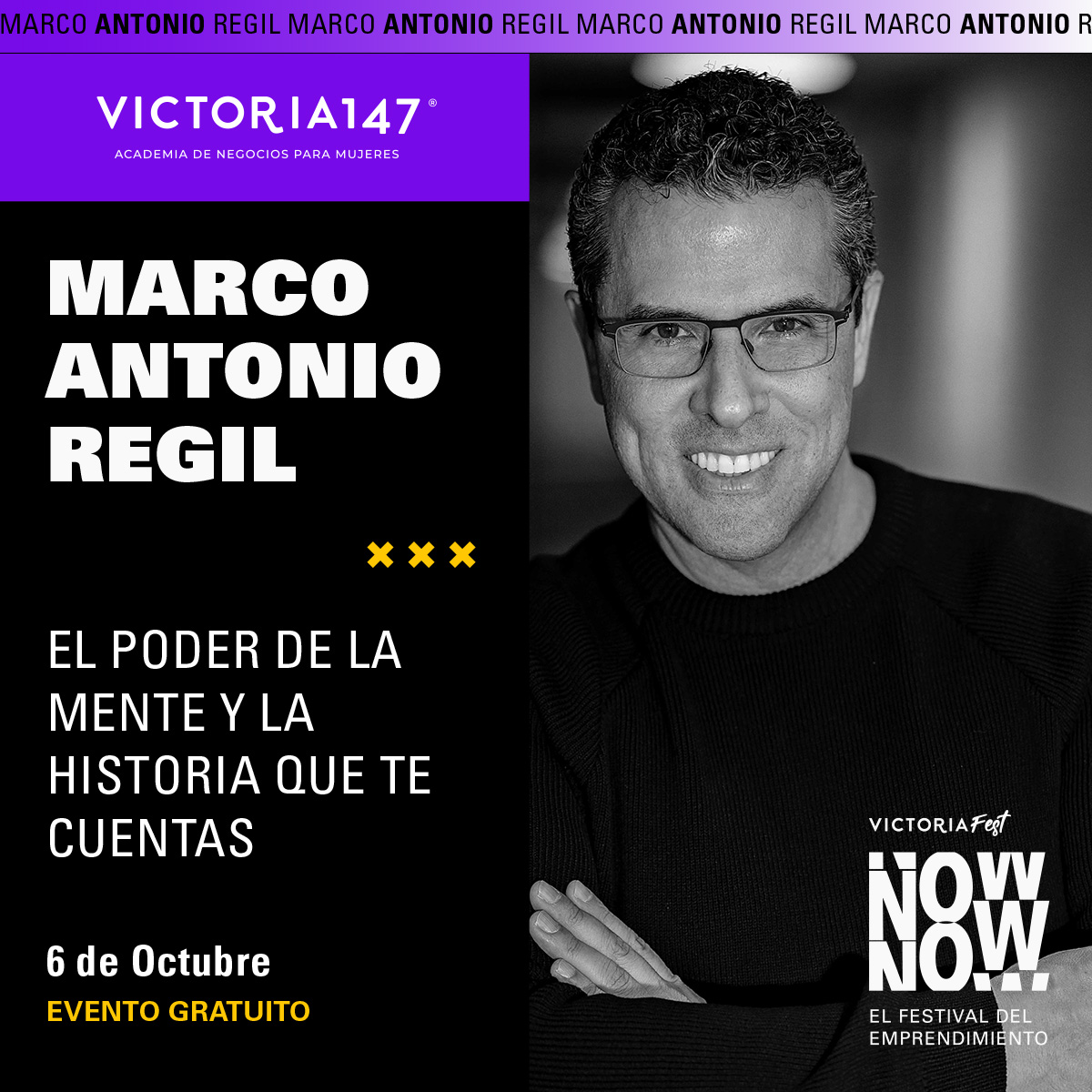Victoria147org's tweet photo. ⚡Disfruta de “El poder de la mente y la historia que te cuentas” con #MarcoAntonioRegil en el #VictoriaFest2021⚡
Conéctate en: https://t.co/YYpSVA6HRi
#TribuVictoria147 #VictoriaFestDigital #FestivaldelEmprendimiento #Emprendedoras #Negocios #Mujeres https://t.co/3pRkKJO0cS
