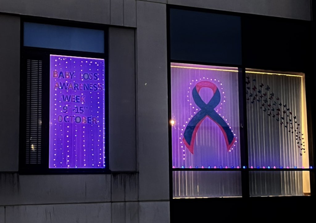 Ward 1’s Window at West Cumberland Hospital, to raise awareness for a cause very close to our ward &amp; community.
Baby loss awareness week is coming up 9th-15th of October!  💙💗💙💗💙 <a href="/NCICNHS/">North Cumbria Integrated Care NHS Foundation Trust</a>