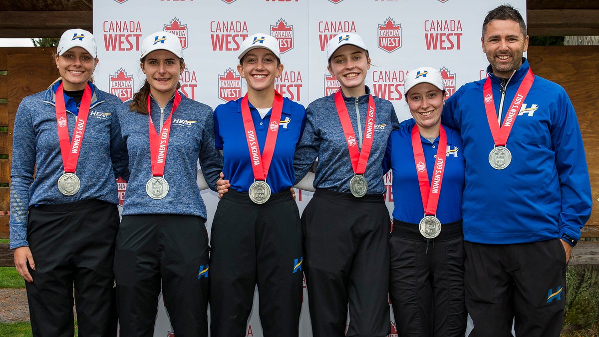 UBCOHeat's tweet photo. For just the second time in @ubcokanagan history, a Heat team has won a @CanadaWest silver medal 🥈 as W🏌️‍♀️ finished second at the 2021 Championships on Tuesday! 🥳🤩

STORY ➡️ https://t.co/hpUWkSdVHM

#FeedTheFlame🔥 https://t.co/bWt9mseusb