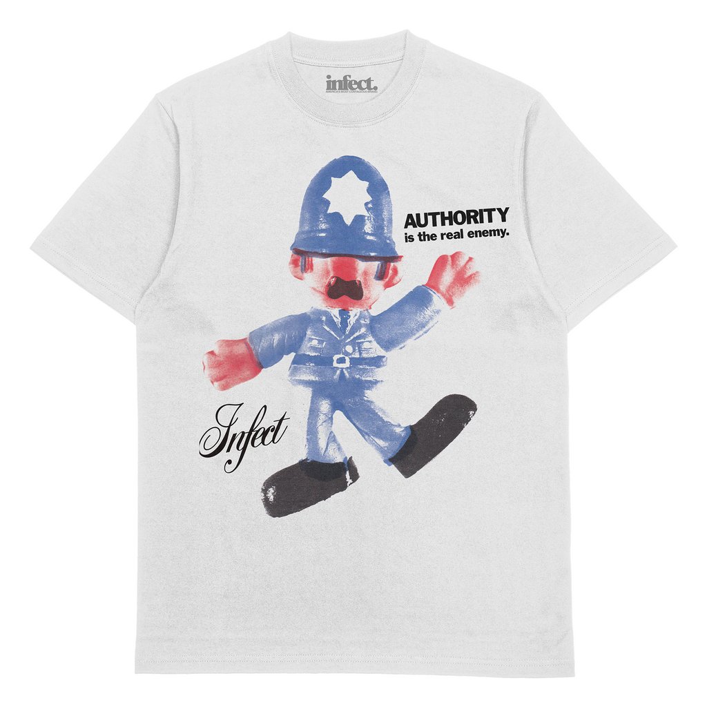 infectco's tweet photo. "Authority T-Shirt" in Delivery 1 of Fall 2021 Drop Releases October 8 @ 12:00 PM EST⁠ https://t.co/JP6BcS9OLs
