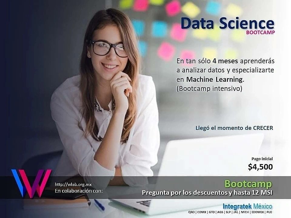 WomeninDataMX's tweet photo. #Razones sobre por quรฉ apoyar esta iniciativa !
๐จ ๐๐ฎ๐๐ฎ ๐ฆ๐ฐ๐ถ๐ฒ๐ป๐ฐ๐ฒ: ESPECIALIZATE
๐ฒ https://t.co/51V7WR9G8E
โฑ 17 ENERO 2022
โ
Postularse: https://t.co/1X6tGBdrni
Modalidad: ๐ผ๐ป๐น๐ถ๐ป๐ฒ (maestros en vivo)
โ
#McoderAI
#WLAB #BOOTCAMP
#CienciaDeDatos #DataManagement https://t.co/FvlnF7xQLv
