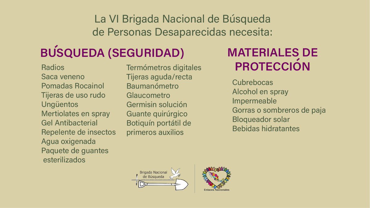 brigadabuscando's tweet photo. 📣¿Cómo puedes apoyar a la VIBNB?
 ✨Dona materiales para la búsqueda de los familiares, Casa Marabunta se encargará de recibirlos en la CDMX.📍Dona en línea
Paypal (MX): https://t.co/IrNWOPqQZp
Gofundme (USD):  https://t.co/MJPatKvX7f
➡ https://t.co/pn6LJ3u5Tv #ApoyaLaBúsqueda https://t.co/WetBeNLXXg