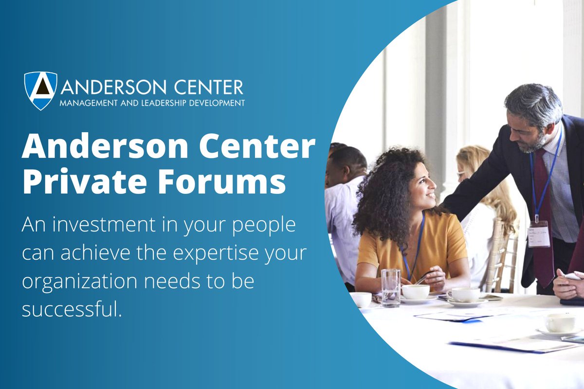 AndersonCenter1's tweet photo. Almost all Anderson Center offerings are available as private forums. These events can be tailored to help your organization build core competencies! Send your team members through a forum together on site or virtually. Visit our website to find a forum that's right for you! https://t.co/acXFgCItl6