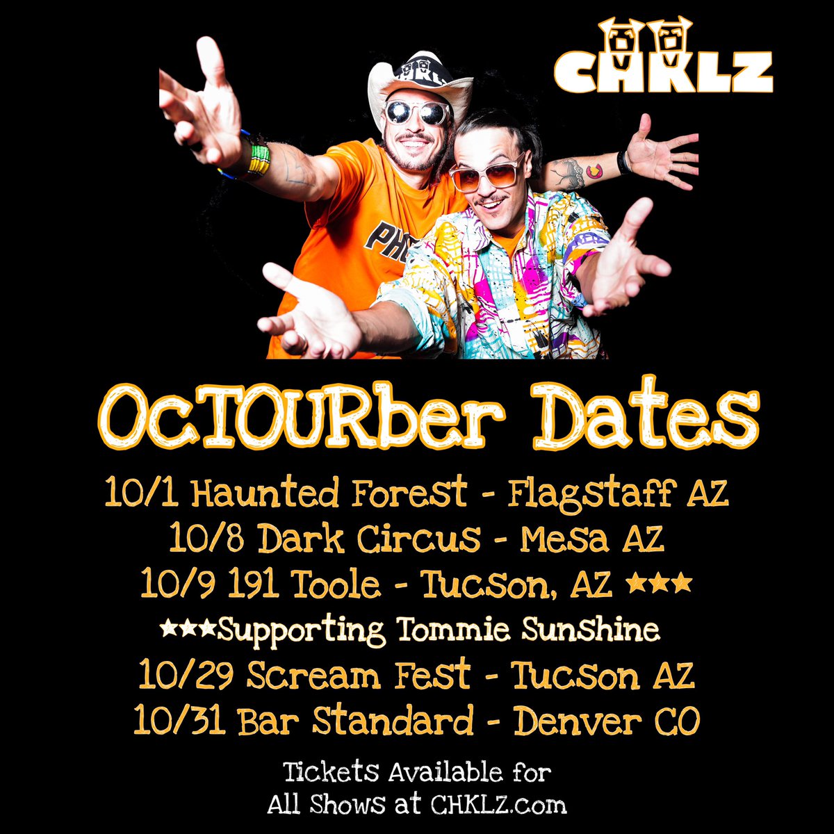 ChklzO's tweet photo. OcTOURber!! 

Where will see you doggies? 🐾⬆️🐶🐶 @EndgameBAR @191toole @inrave_official @honeycombcltv @BarStandard https://t.co/QMUsTLifXN