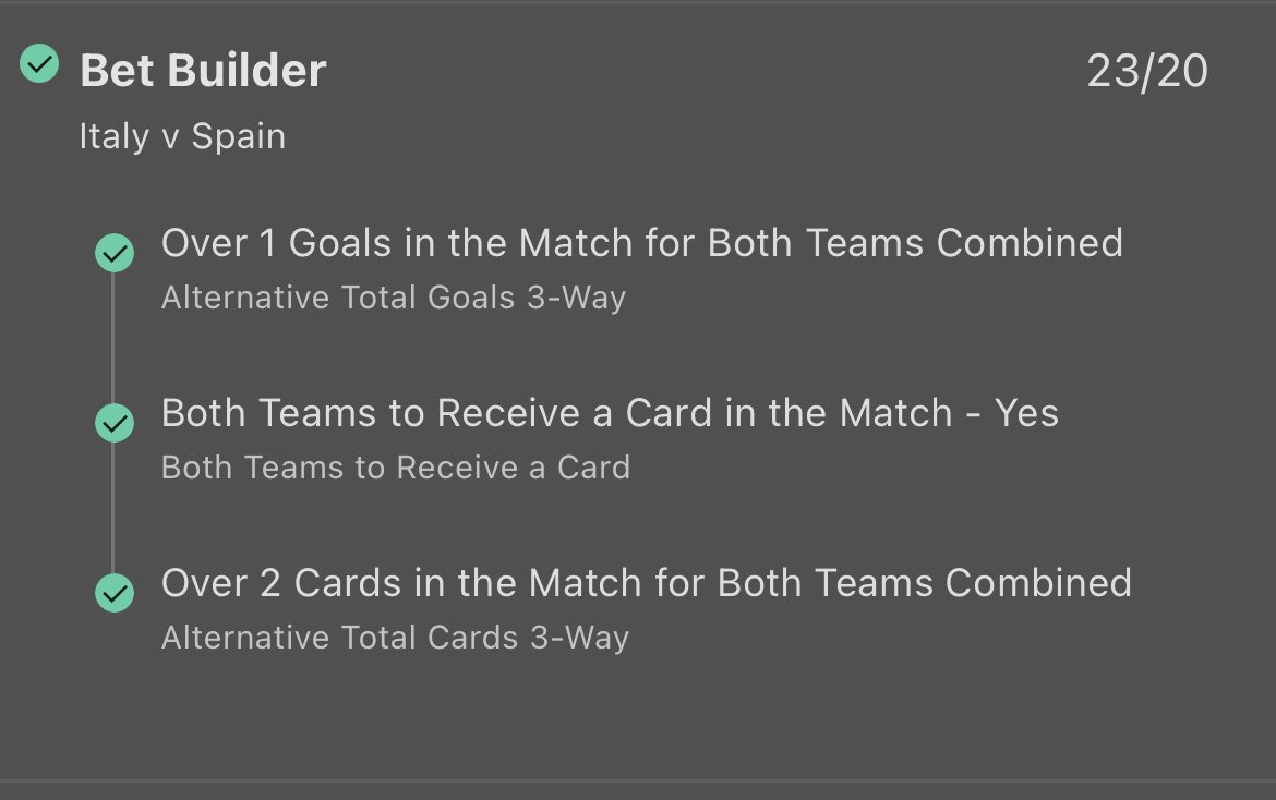 We do like a bet builder winner on here don't we? ♥️

In before half time 🔥

A very nice 23/20 winner in 45 minutes 👏🏼👏🏼👏🏼

18+ gambleresponsibly