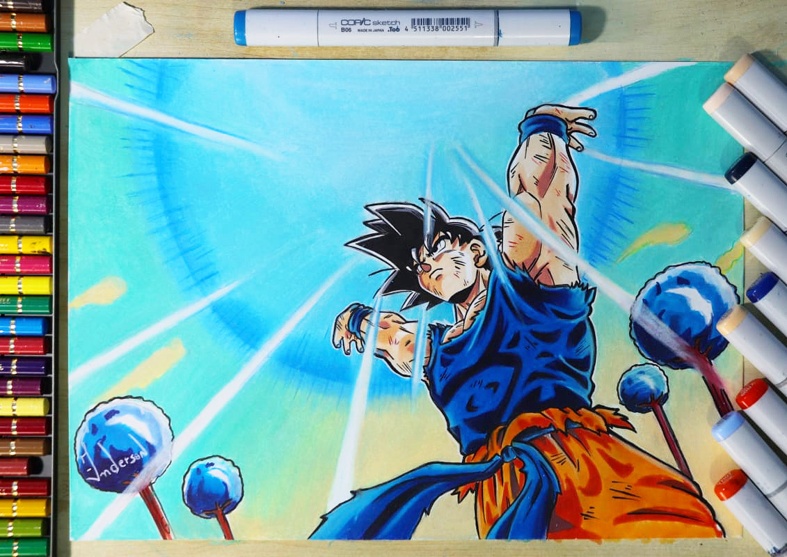 🔴 DESENHANDO AO VIVO! [Goku Super Sayajin 4] 