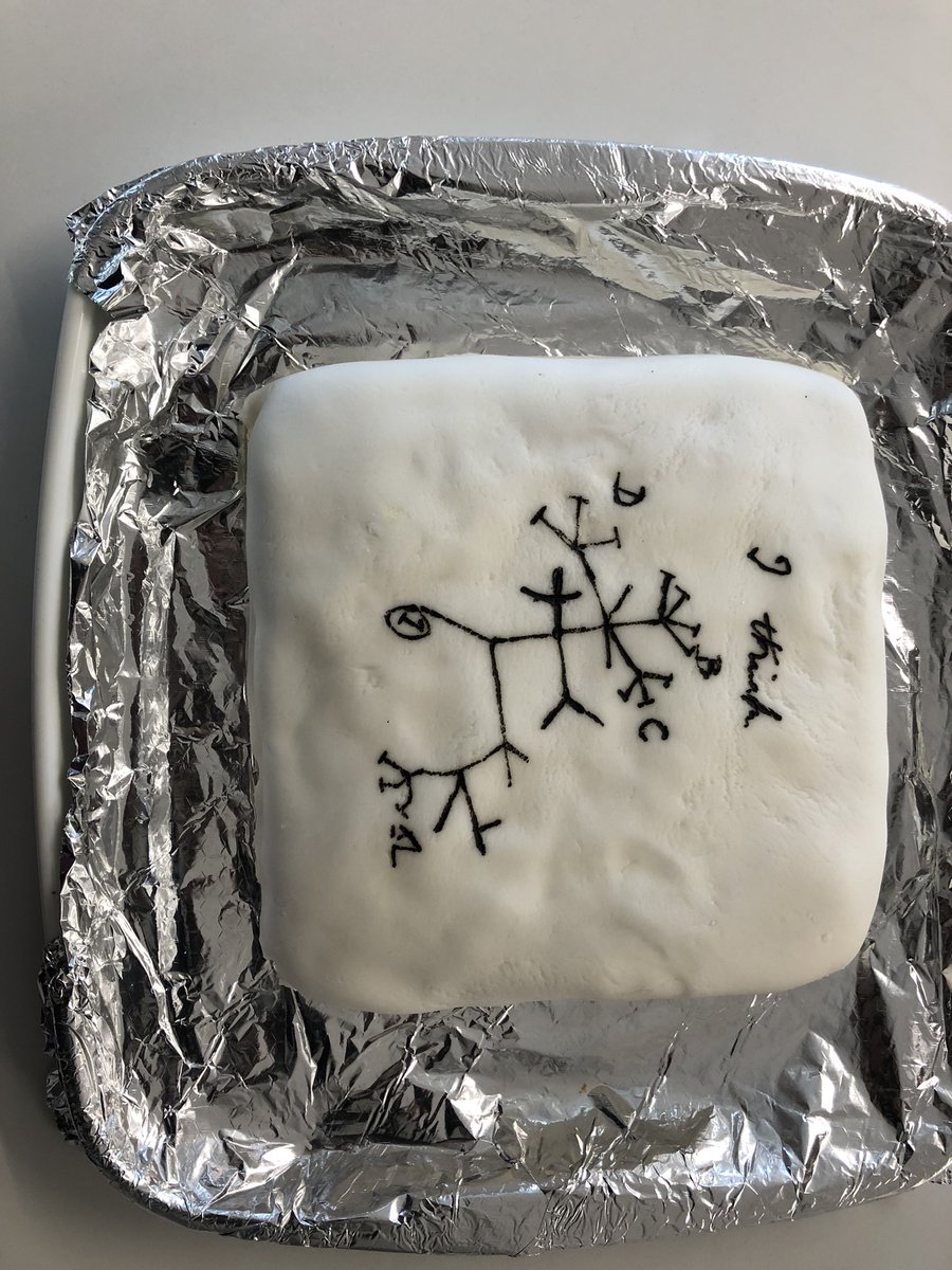 AdBPhD1's tweet photo. So for #BiologyWeek I constructed a motor neurone (don’t judge!). My students &amp; colleagues made a range of masterpieces from #Darwin &amp; his Tree of Life sketch to a Bowman’s capsule and a cell in mitosis! #Biologybakes #BakeOff #Biology https://t.co/rnf6y1U2OT