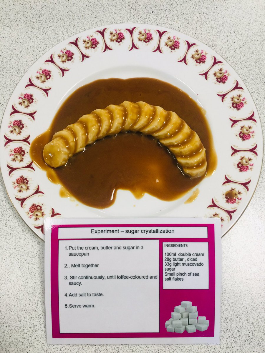 griffin_he's tweet photo. Today’s HFT lesson on functional properties of sugar, some caramelised bananas, banana and toffee sauce, caramelised onions with oatcakes and cheese and yummy tablet 😋 @FoodTextiles @LargsAcademy #foodscience https://t.co/12Uitdl6Mk