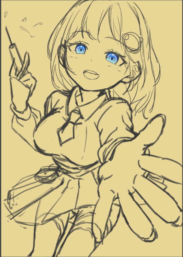 puchiong's tweet photo. アメちゃんラフ　#ameliaRT https://t.co/HglGFgIhWi