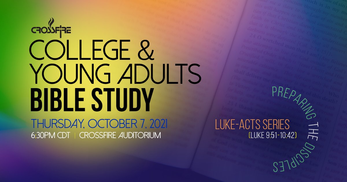 At this point in Luke's story, Jesus is prepared to make his final journey into Jerusalem. But along the way, there is a lot to teach his disciples to prepare them for the ministry he will give them. Come join us Thursday night as we study Luke 9:51-10:42: Truly Following Christ.