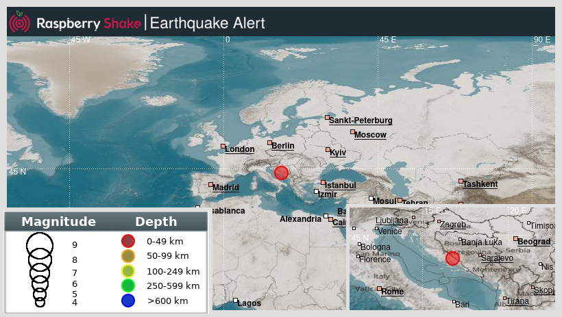 raspishakEQ's tweet photo. Preliminary M5.1 #earthquake 3km/2miles from #Trilj, in #Croatia, 2021-10-06 19:57 UTC time by @raspishake network. Join the largest #CitizenScience #seismograph community ➡️ https://t.co/Y5O0dgJqJF
EVENT ➡️ https://t.co/ZDovIYG2KM https://t.co/SPlgdjpWHk