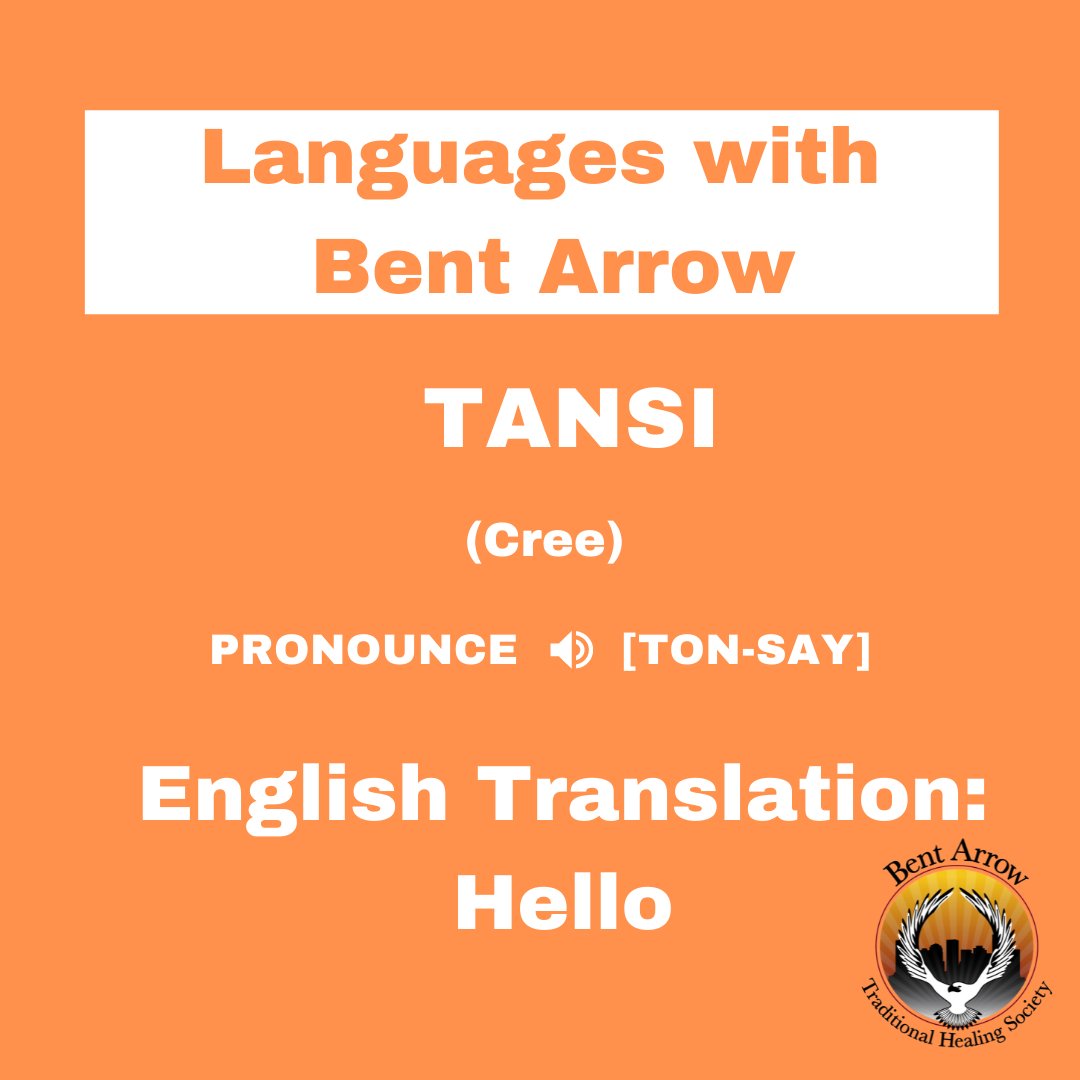 BentArrowYEG's tweet photo. Word Wednesday! Today we chose tansi, tansi means hello, often seen at the start of any email and use as an informal greeting. 

#yeg #yeglocal #everychildmatters #edmonton #indigenous #bentarrow #cree #languagelearning #indigenouslanguage https://t.co/E6jSoC4BVu