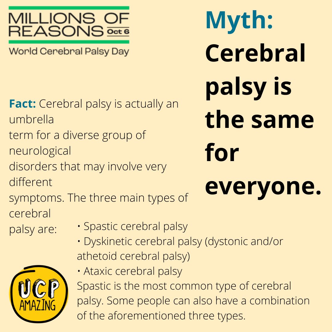 World CP Day #cpmyths #ucpsacto #nationalcpday #disabilityawareness #worldcpday